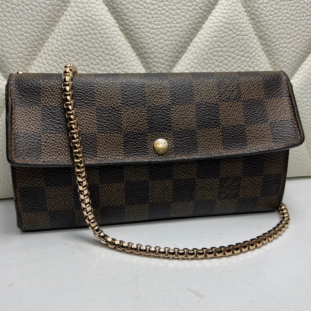 Auth Louis Vuitton Damier Ebene WOC